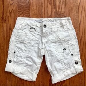 DC by Esprit Cargo Cuffed White Cotton Shorts Women’s Size O